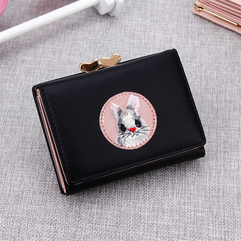 

Fashion Small Women Wallet Cartoon Rabbit Women Purse Trifold Cute Girl Wallet Credit Card Holder Purse Ladies Coin Purse Pocket