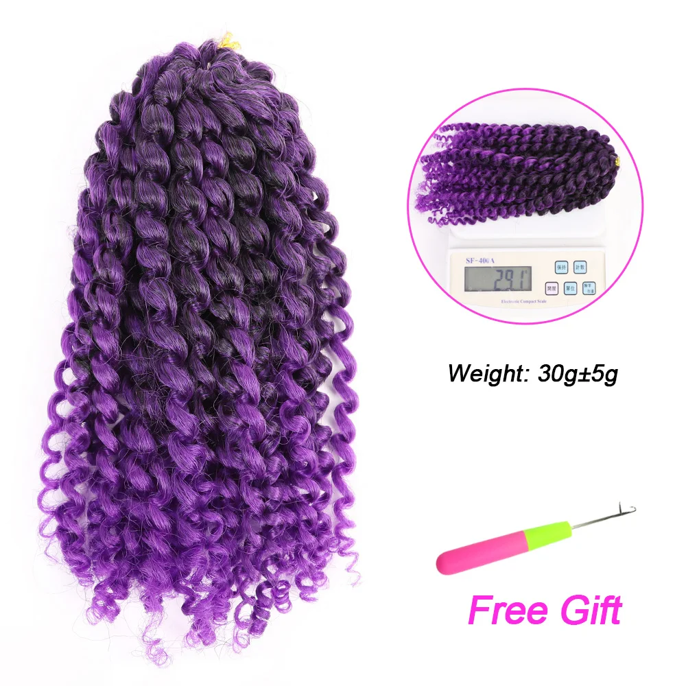 Short 8 Inch Marley Marlybob Crochet Braiding Hair Passion Twist Synthetic Jerry Curl Hair Extensions 3pack/Set for Women images - 6
