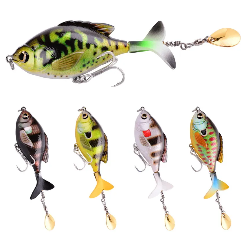 

5Pcs New Soft Rotate Tail Popper Lure 9.5cm 16.9g Topwater Wobble Fishing Lures Bass Fishing Tackle Floating Wobbler Pesca