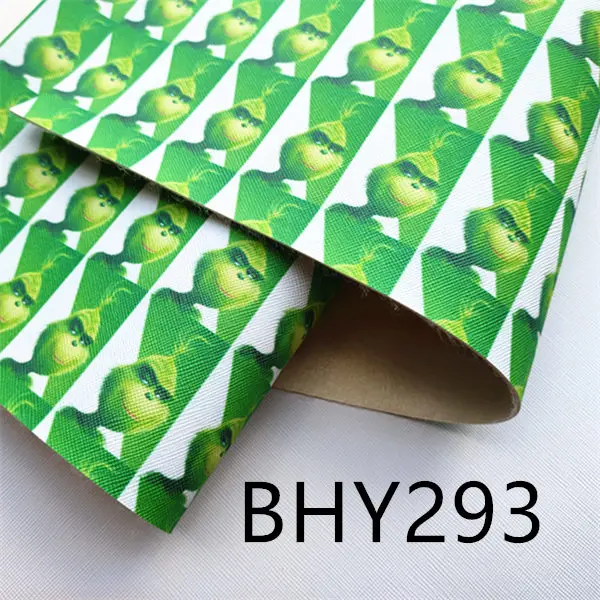 BHY293 A4 20*33 см мультфильм Рождественский персонаж Печать Синтетическая кожа ткань для DIY аксессуары BHY293 - Цвет: BHY293