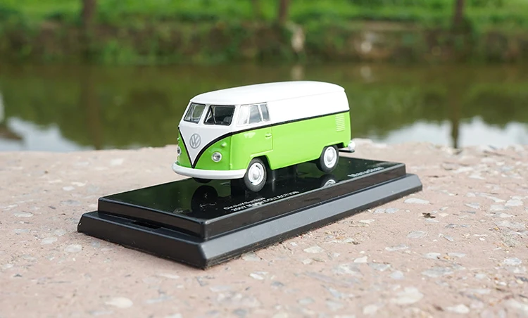Green Unpainted 1: 64 VW фургон грузовой автобус T1 литая модель автомобиля игрушки Металлическая Модель автомобиля оригинальная коробка - Цвет: Green Unpainted