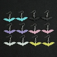 1pair drop earrings glitter cartoon bat shape flatback resin women jewelry birthday gifts
