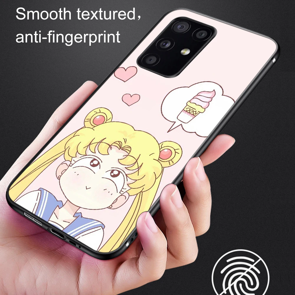 

Cute Sailor Moon Case For Samsung S21 A51 S20 S10 S9 S8 Plus Ultra S10e A50 A71 A70 21S NOTE 20 10 9 8 Plus Soft TPU Phone Funda