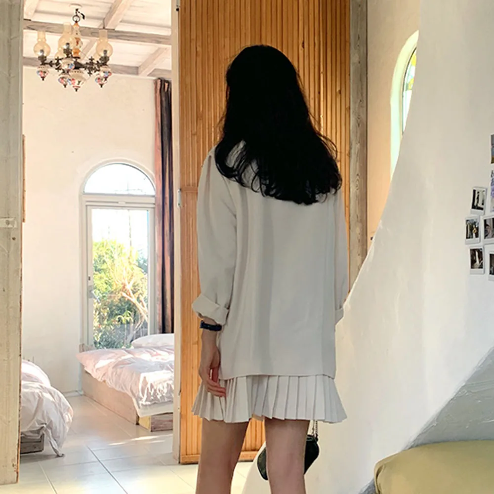 

Japanese Korean Version Ladies Dress Casual Fashion Temperament Spring Summer 2021 Fake Two Doll Collar Long Sleeve