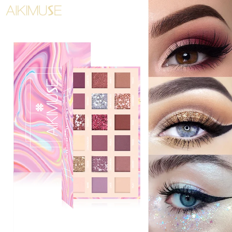 AIKIMUSE палитра теней для век &quotПУСТЫННАЯ Роза&quot 18 цветов мерцающий матовый