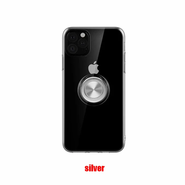 Чехол для iPhone XS Max чехол для iPhone 11 Pro максимальный чехол прозрачный мягкий силиконовый кольцо из ТПУ чехол для iPhone X 6 6s 7 8 Plus чехол Caque - Цвет: Silver