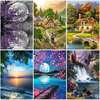 diy waterfall scenic 5d diamond painting full square drill mosaic landscape diamont embroidery cross stitch home decor wall art