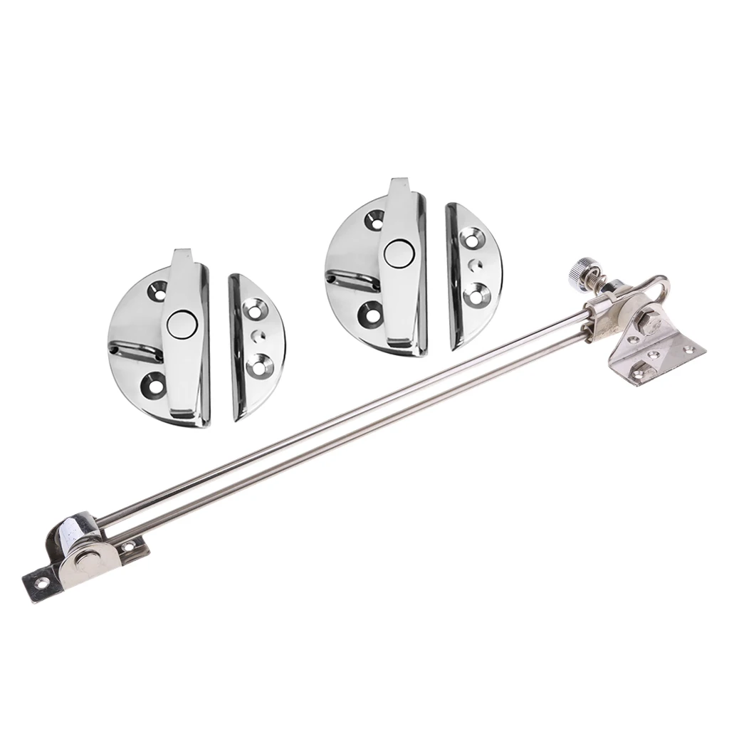 

Marine Stainless Steel Round Boat Door Catch Latch & Hatch Adjusters Set