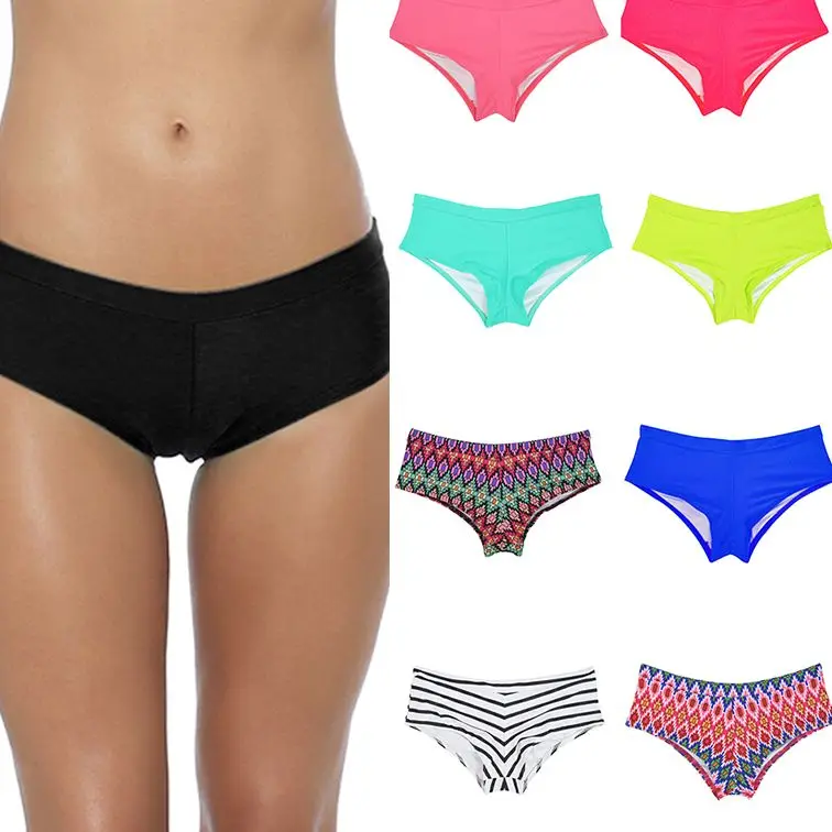 

2021 Summer Women Swim Sporty Bathing Suit Pants Swimwear Bikini Bottom Low Waist Swimsuit Sexy Print Girls Swim Briefs B605