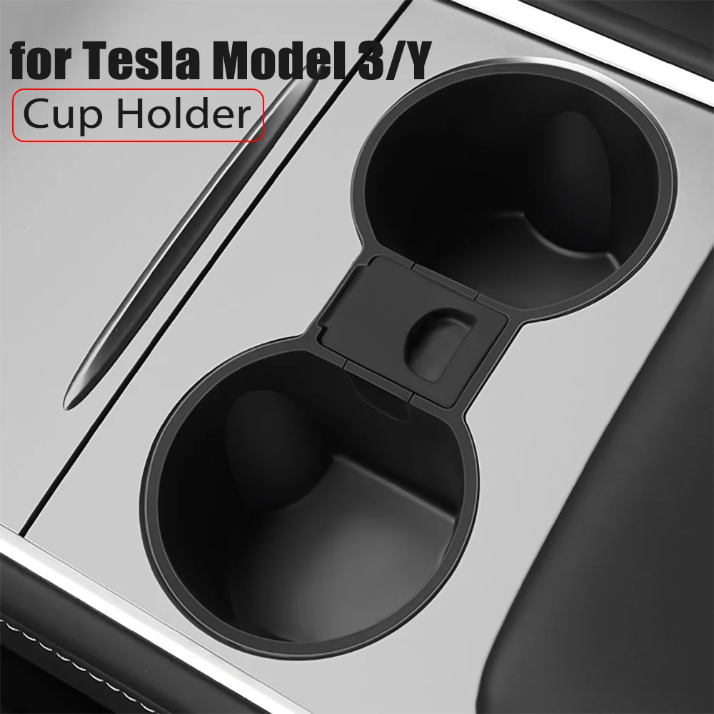Water Cup Drink Holder For Tesla Model 3 Model Y 2021 2022 Insert Center Console Hole Storage Car Interior Accessories Coaster