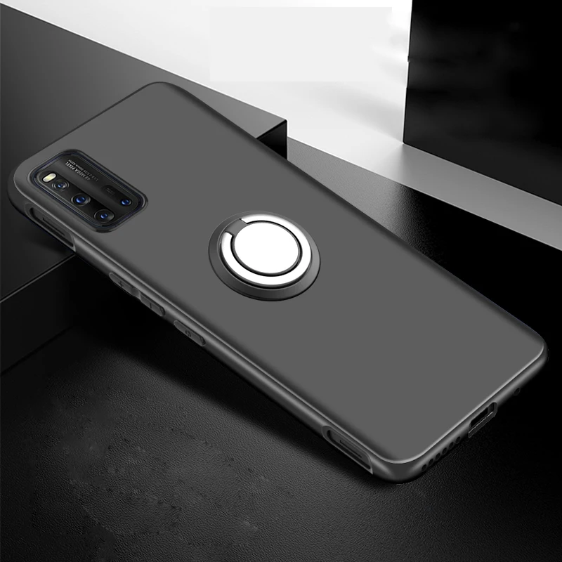 IQOO3 чехол роскошное кольцо на палец держатель задняя мягкая TPU противоударный для