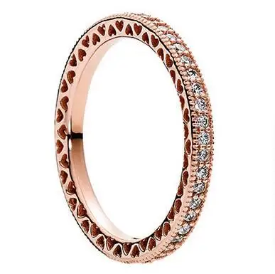 28 925 Sterling Silver Headband Ring Two Hearts and Valentine's Day Love Jewelry Ring - Main Stone Color: 28