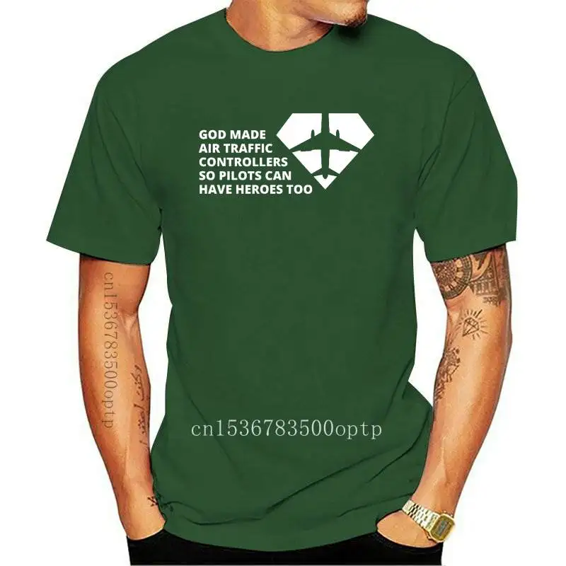 

New Funny Printed Men's God Made Air Traffic Controllers Cotton Short Sleeve T Shirts Print T Shirt Men Summer Style