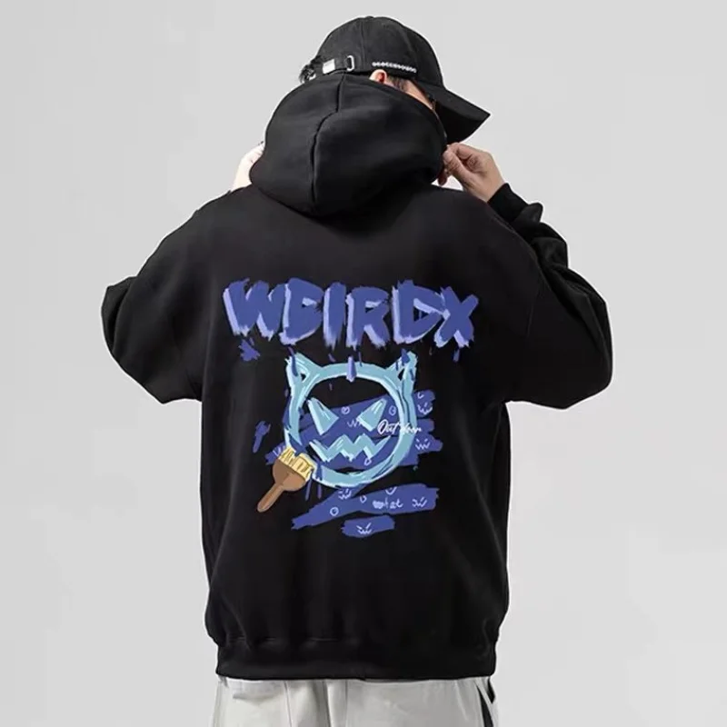 

Harajuku hoodie Oversized sweatshirt Men's fall Street Hip Hop Pullover Tops Little Devil Graffiti Jacket Gothic Streetwear man