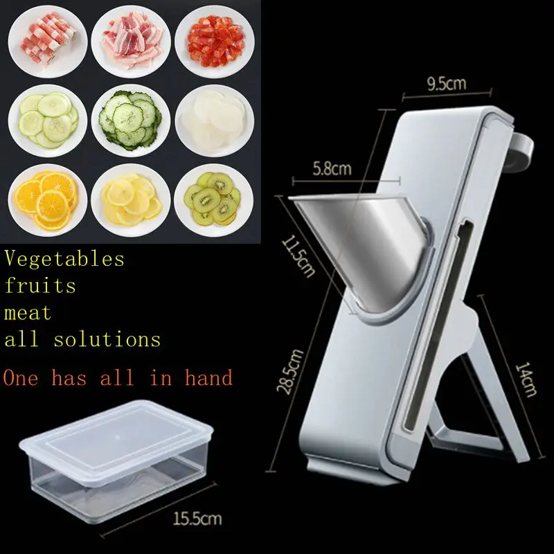 

Kitchen Artifact Safe Slice Mandolin Manual Cutter Chopping Knife Cut Fruit French Fries Cut Meat Vegetable Cutter Kitchen Tool