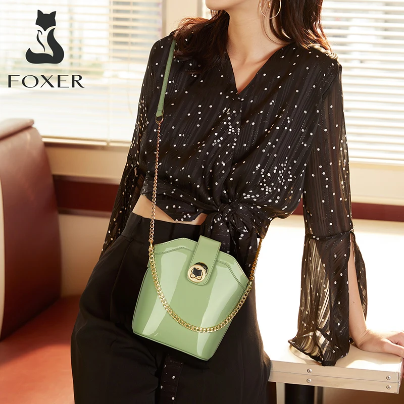 

FOXER Women's Phone Clutch Bag Mini Mobile Phone Bag Chic Totes Lady Party Crossbody Shoulder Bags Split Leather Clutch Purse