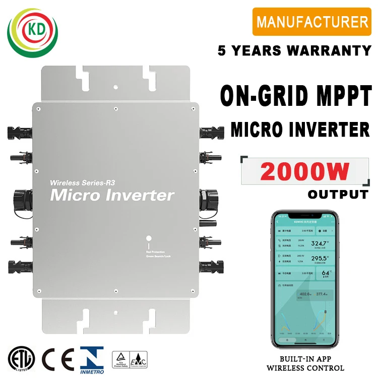 

2000W Inverter For solar panel 120V/230V 50/60Hz DC to AC 3kw 5kw on grid tie inverter with Intelligent Internet of Thing