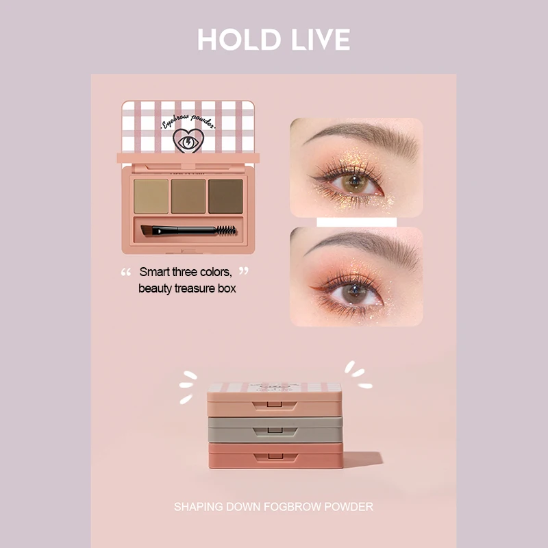 

3 In 1Colors Eyebrow Powder Makeup Palette Waterproof Shade For Eyebrow Enhancer Cosmetic Brush Box Make Up Tools Set TSLM1