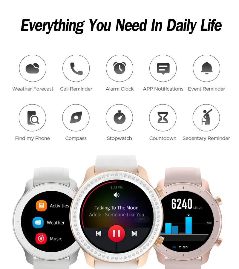 Глобальная версия Amazfit GTR 47 мм Смарт-часы Huami 5ATM водонепроницаемые Смарт-часы 24 дня батарея gps управление музыкой для Android IOS
