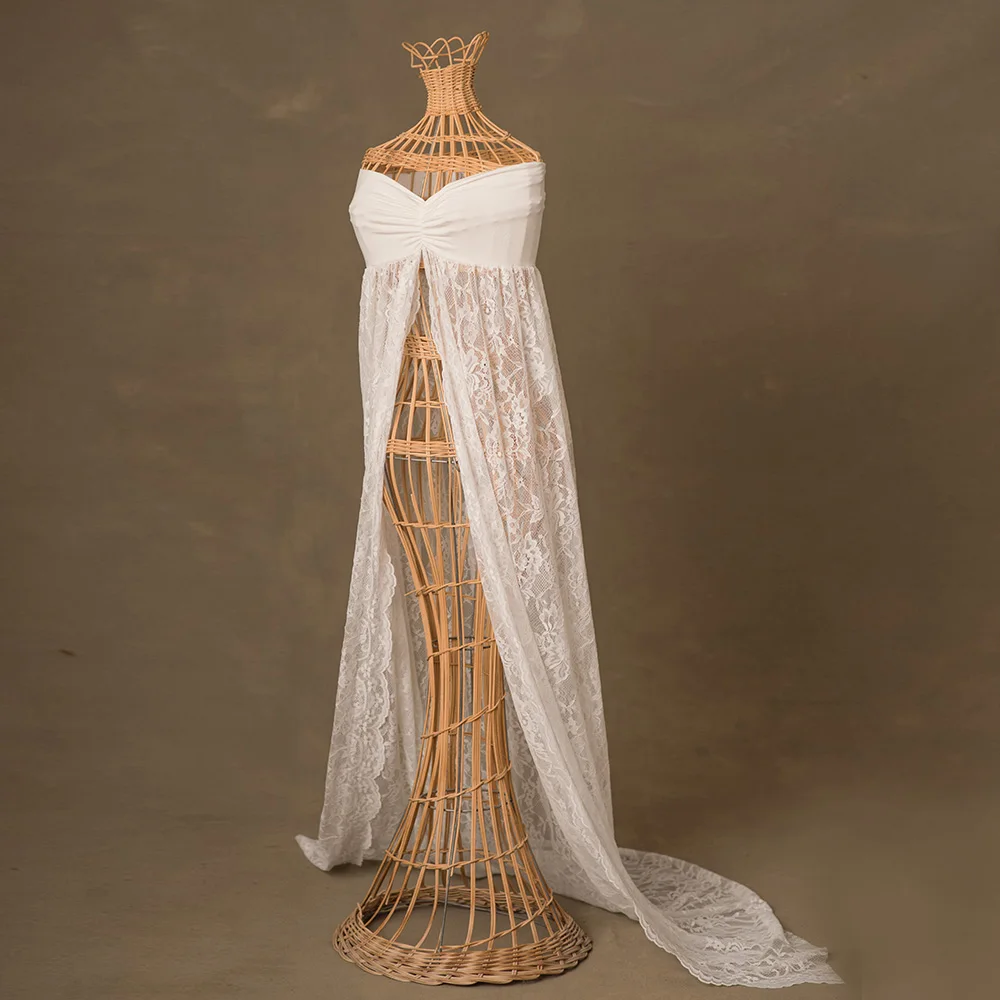 Реквизит для фотосъемки мягкое платье беременных кружевное с разрезом спереди