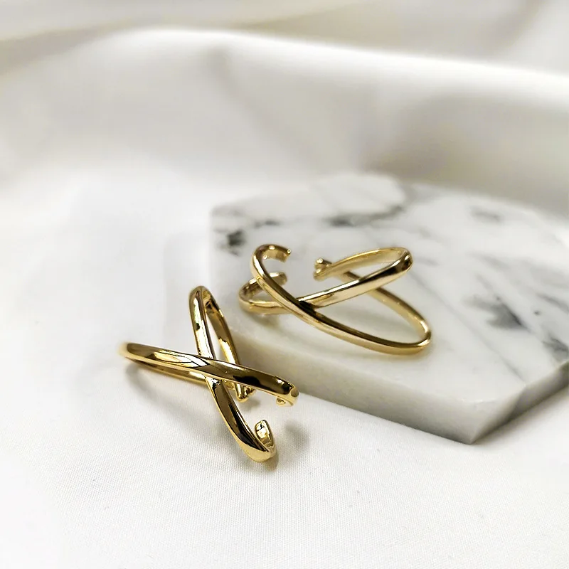 Индивидуальный стиль панк геометрические металлические серьги-клипсы для