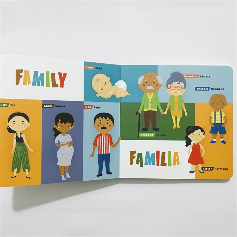 100 слов для детей обучение английскому языку/испанский Детские Монтессори