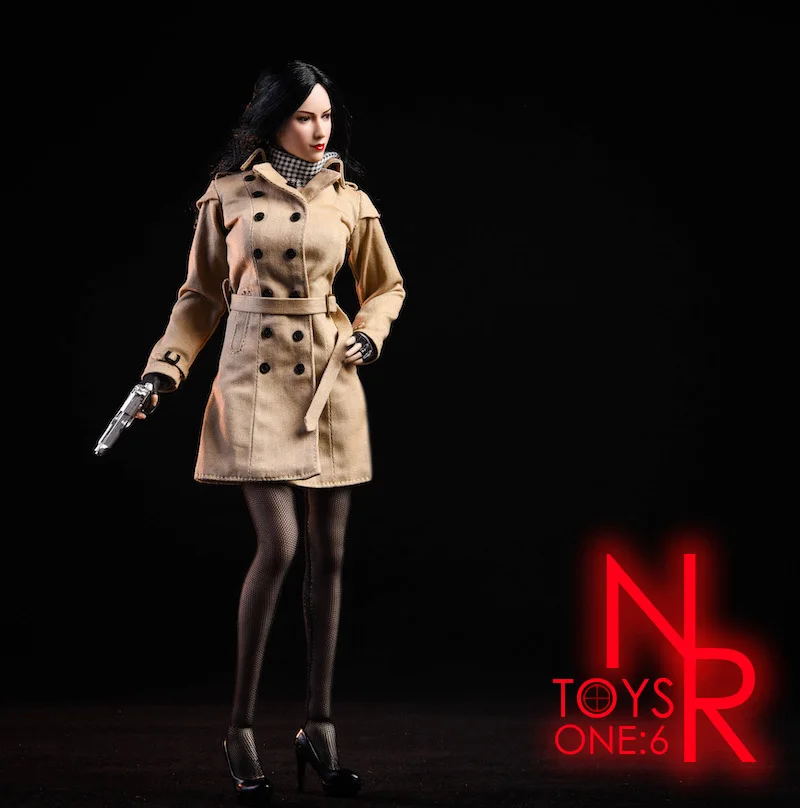 NR19 1/6 масштаб женская фигура одежда Ada Wong Тренч пальто и обувь и чулки и пистолет Модель для 12 дюймов рисунок