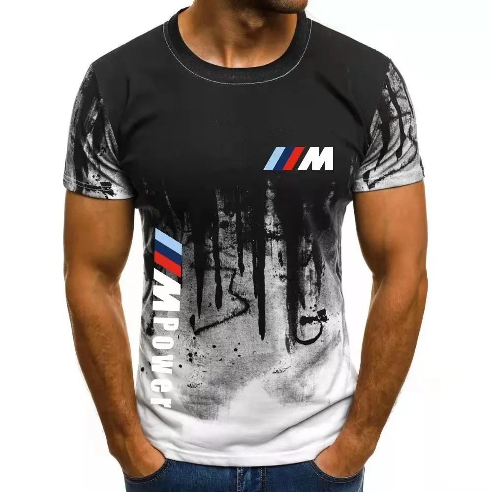 

2021 nova 3dt racing t-camisa masculina moda logotipo do carro impressão camisa de manga curta respirável esportes ao ar livre v