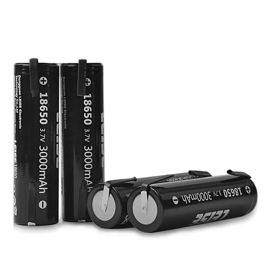 4pcs Новая Leise 18650 3000mah 3,7 V Плоская верхняя литий-ионная литиевая Оригинальная Аккумуляторная батарея с сварочным никелевым листом для банка питания - Цвет: 4pcs