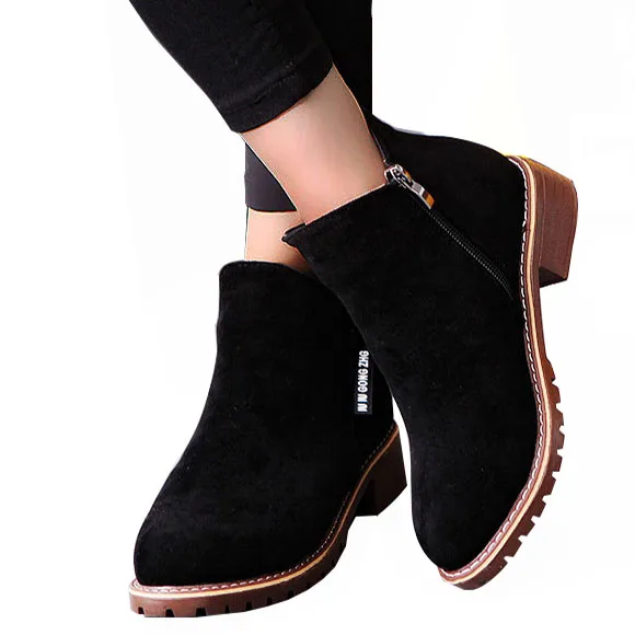 Женские мотоциклетные ботинки EAGSITY коричневые замшевые челси на квадратном