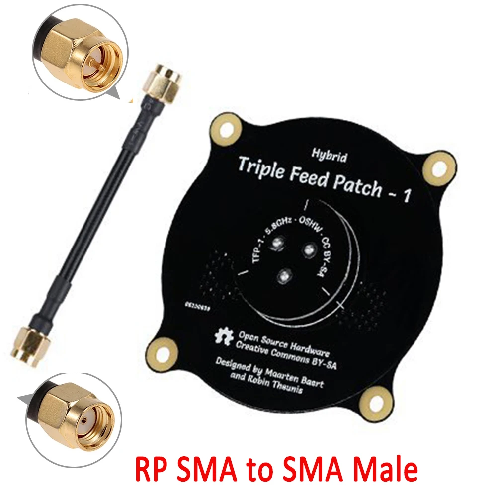 5.8GHz Triple Feed Patch Antenna SMA / RP SMA Directional Circular Polarized Antenna for FPV Fatshark Goggles RC drone
