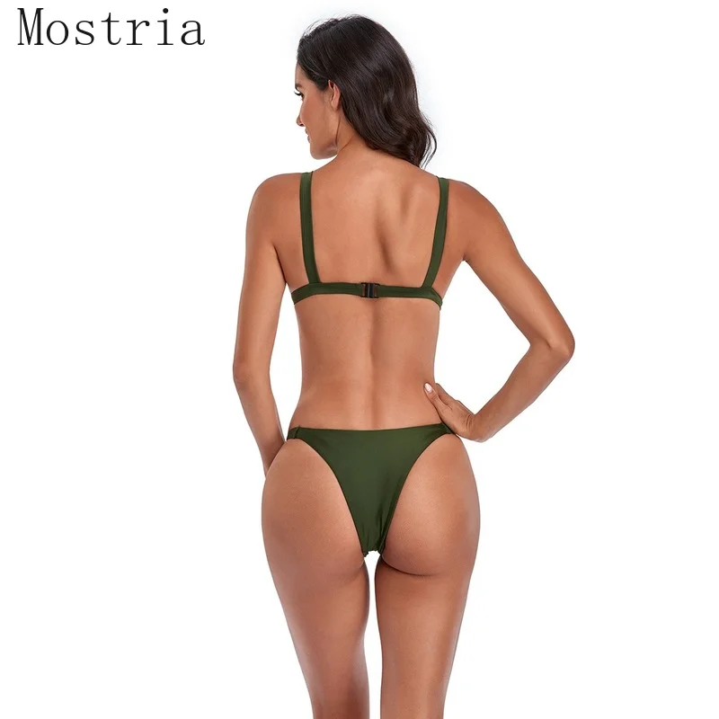 

Beachwear Bathing Suit Women 2021 New Split Sexy Solid Color Swimsuit Women Bikini