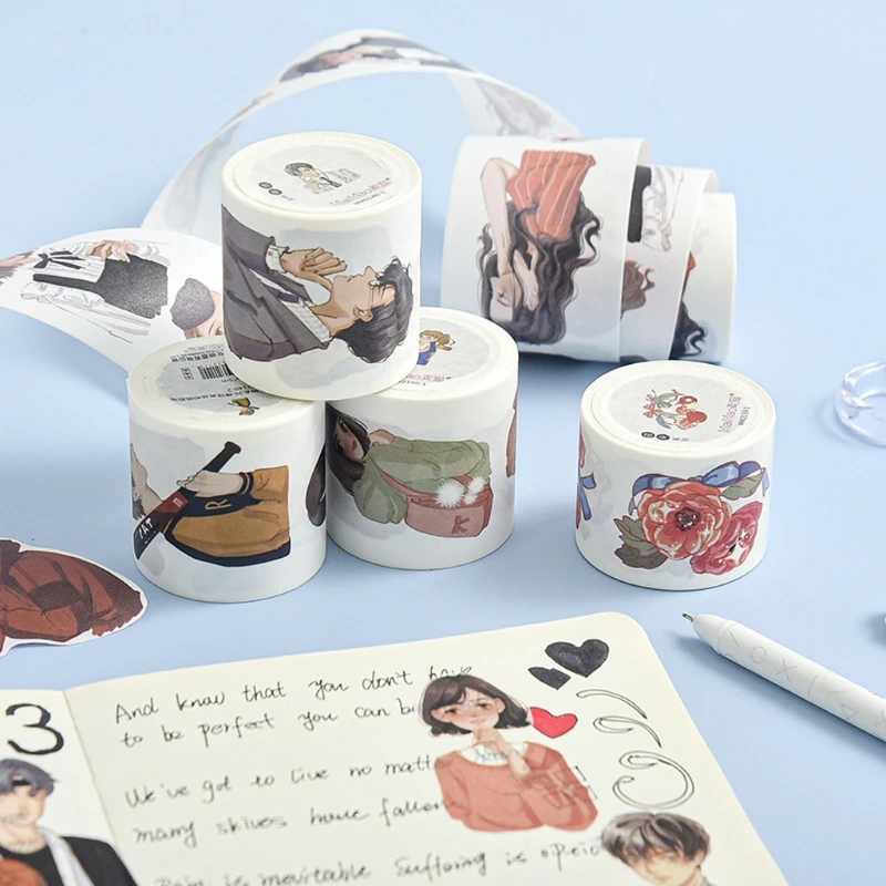 

Character Series Washi Tapes Decorative Adhesive Dot Masking Tape Stickers Scrapbooking DIY Stationery Tapes