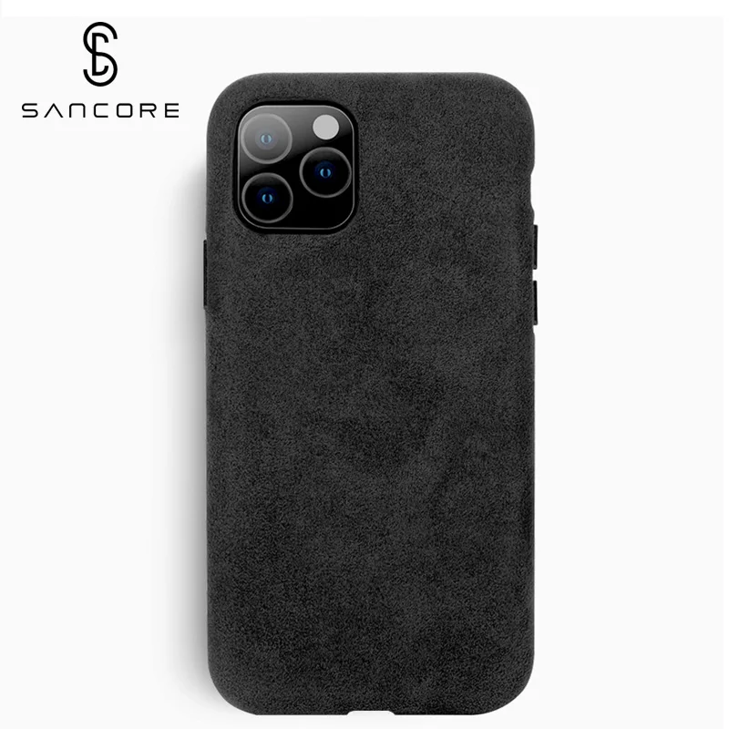 Black SanCore для iPhone 11 pro Max чехол для телефона ALCANTARA модный кожаный чехол с полной защитой бизнес роскошный чехол для телефона замшевый Чехол для мужчин - Цвет: Black