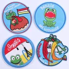 Мультяшная лягушка Oeteldonk, вышивка, нашивки для пальто, карнавала, флаг Нидерландов, термоклейкие нашивки на одежду, значок, наклейки F