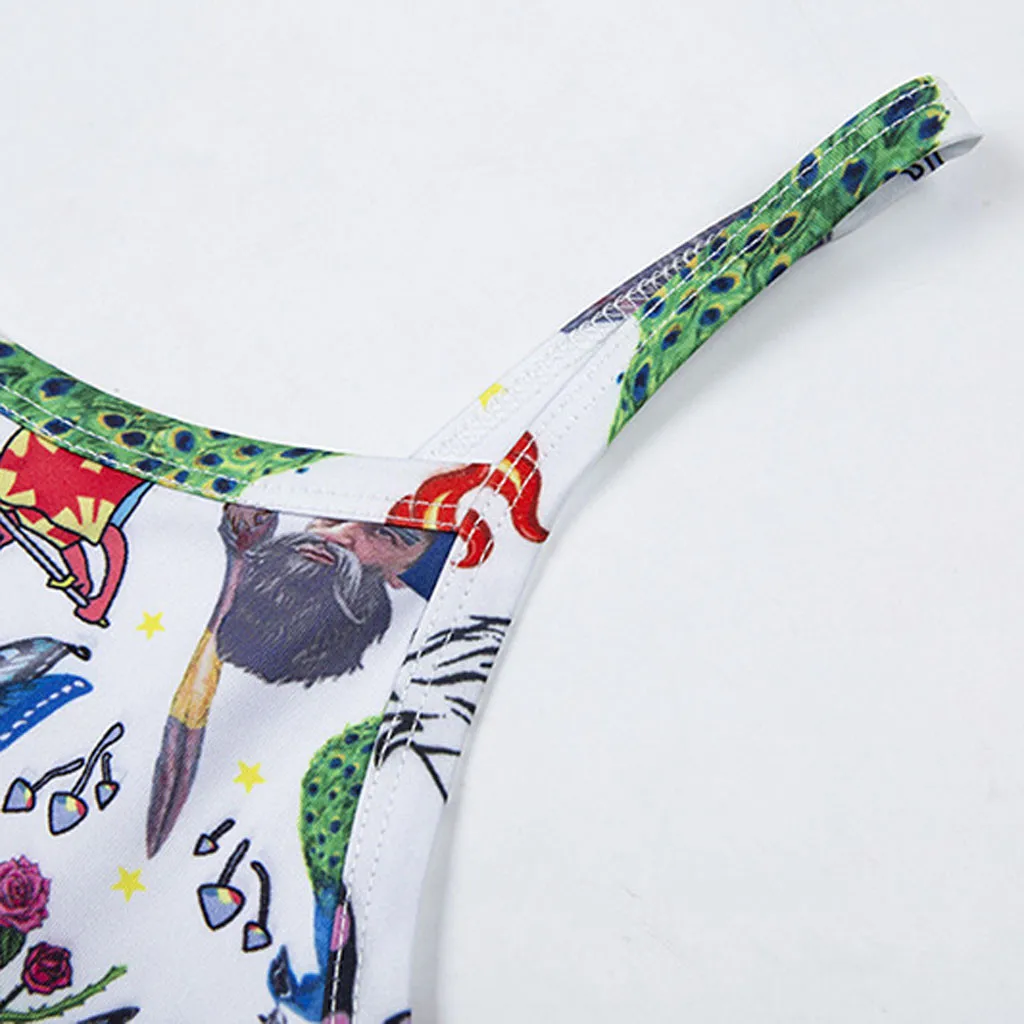 Женская винтажная блузка с принтом модная рубашка бретельками спереди топ