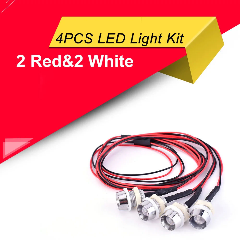 RC модель дрейфа автомобиля 2 шт 8 мм красный и белые фары светодиодные головного