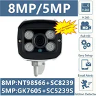 85MP 4K IP металлическая наружная цилиндрическая камера NT98566 + SC8239 3840*2160 H.265 IRC Onvif с обнаружением лица и низким освещением IP66 радиатор