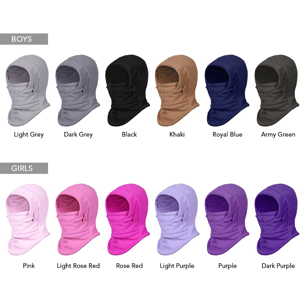 Детская Балаклава с капюшоном лыжная маска для лица теплая зимняя флисовая шапка