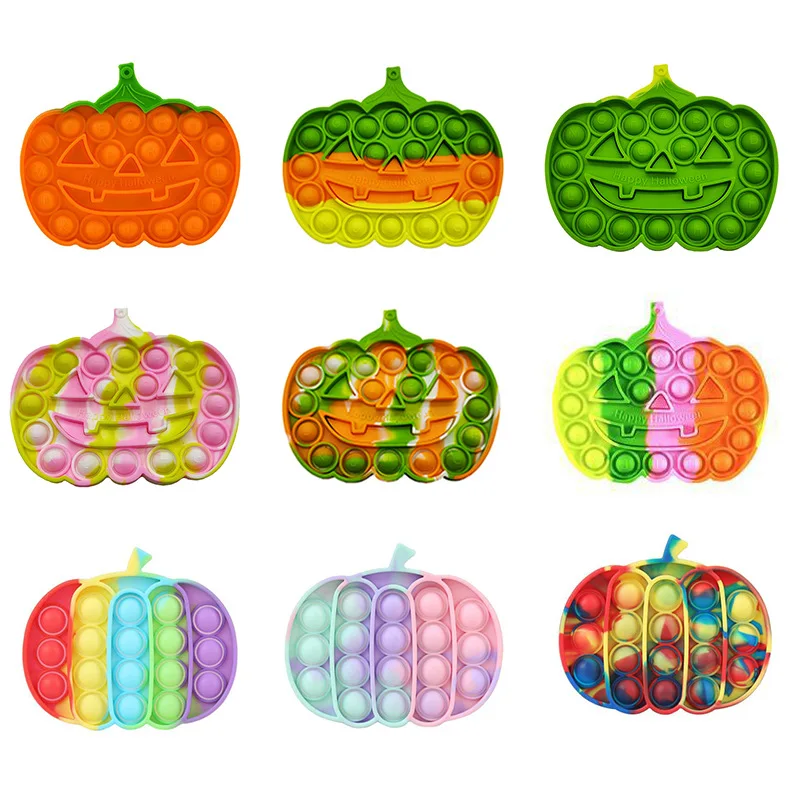 

Halloween Pumpkin Silicone Sensory Squeeze Bubbles Toy Stress Relief Anti-Anxiety Autism ADHD Special Fidget Pop it Gift