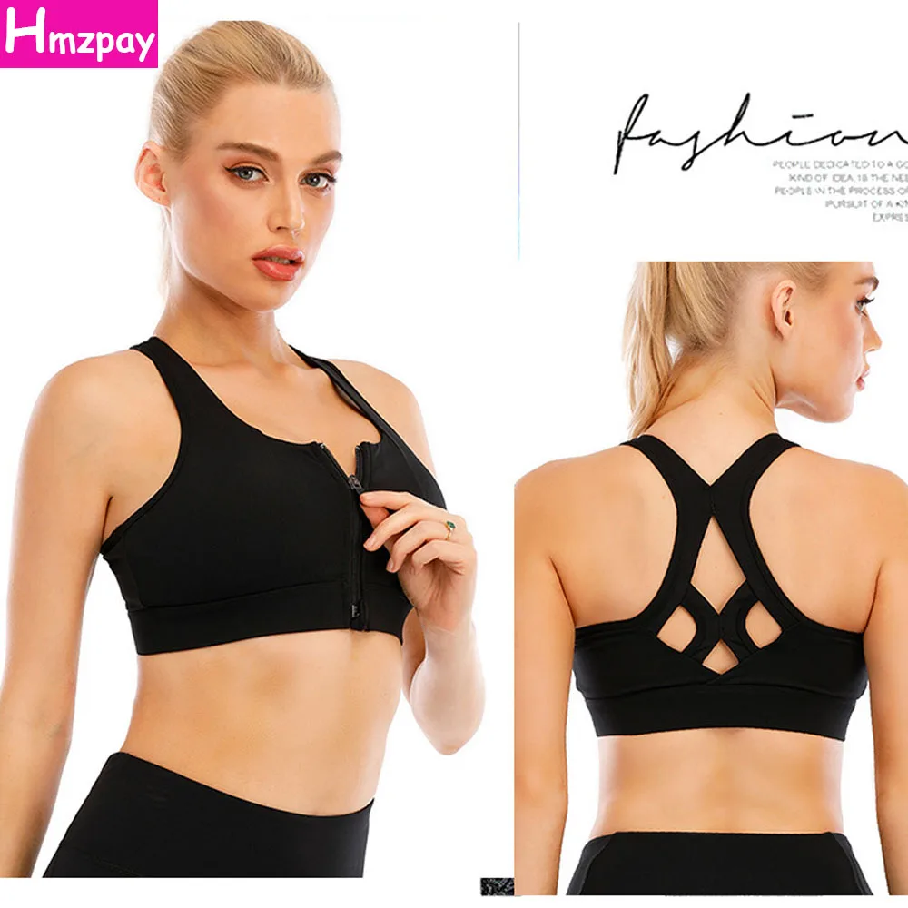 

Женский спортивный бюстгальтер с застежкой-молнией и эффектом пуш-ап