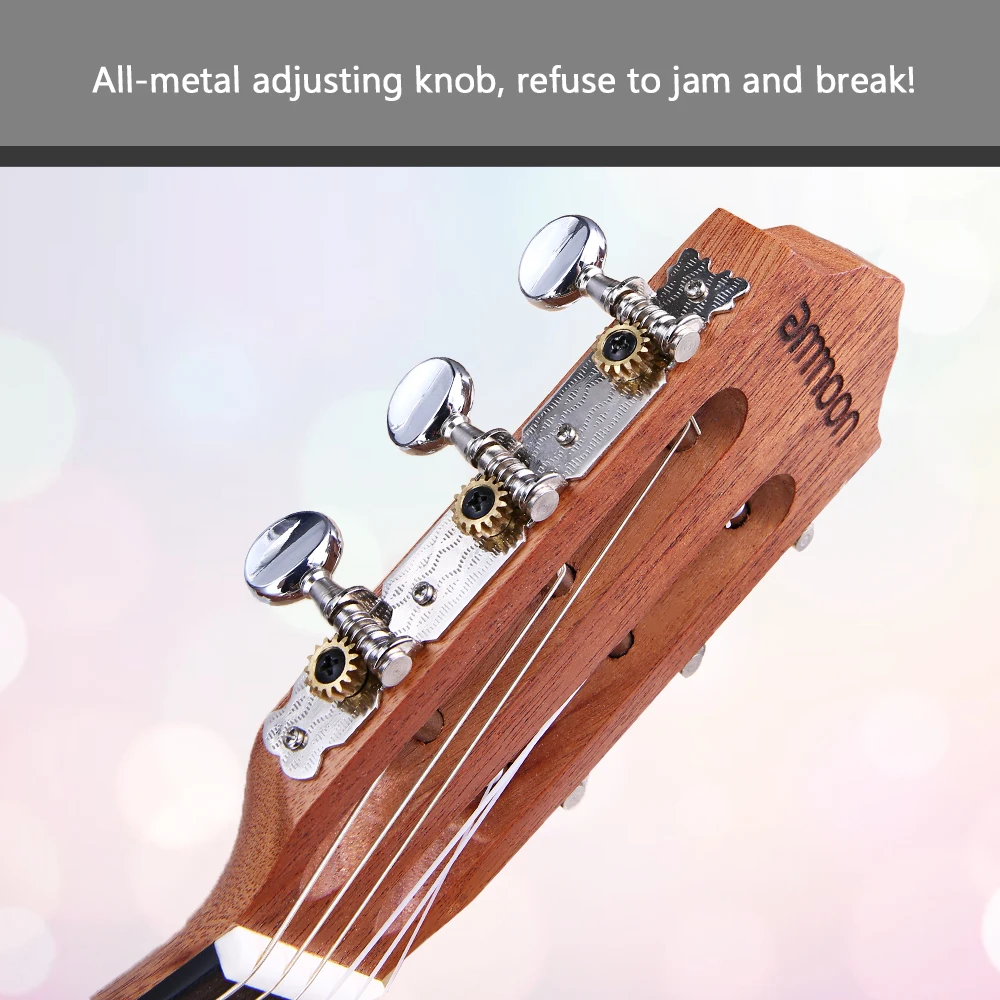 Акустическая гитара-укулеле ammoon гуталеле 28 дюймов из красного дерева с ремешком