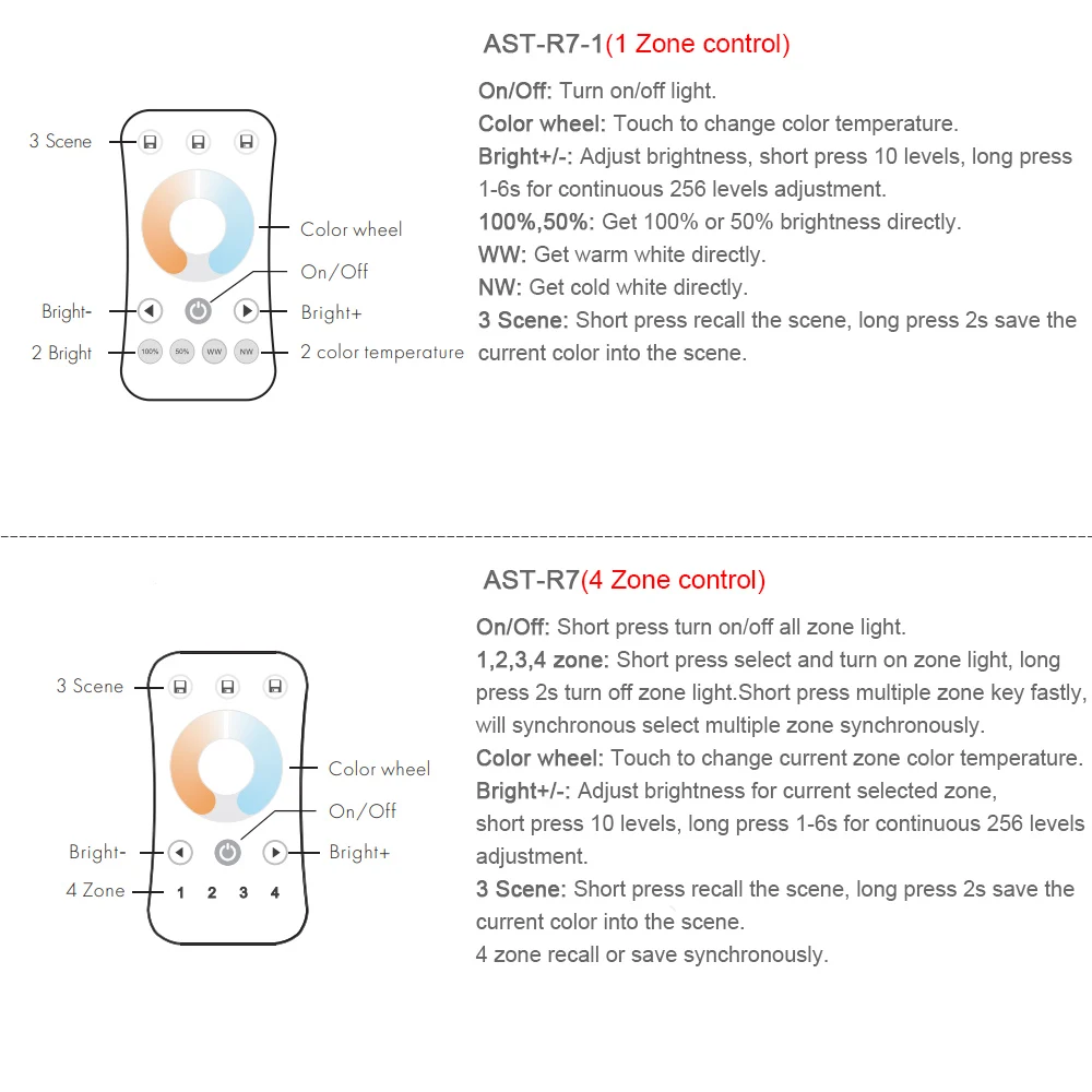 CCT светодиодный контроллер 12 В 24 В 2CH 10A RF 2,4G беспроводной пульт дистанционного управления 12 вольт WW CW умный Wi-Fi затемнитель контроллер для двойной белый Одиночный цвет CT светодиодные полосы света