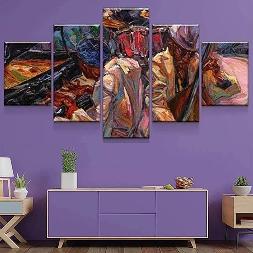 

5 Pieces Wall Art Canvas Painting Abstract Movie Character Poster Modern Home Decoration Living Room Bedroom Modular Pictures