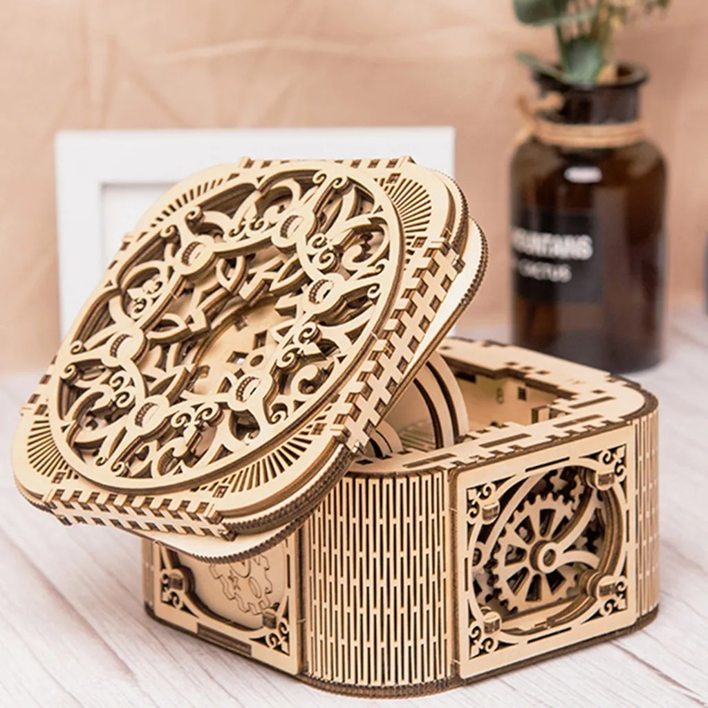 

Hot Selling Creative 3d Wooden Puzzle Jewelry Box Assembly Gift Ntelligence Development Educational Toy Home Decoration гѬђка