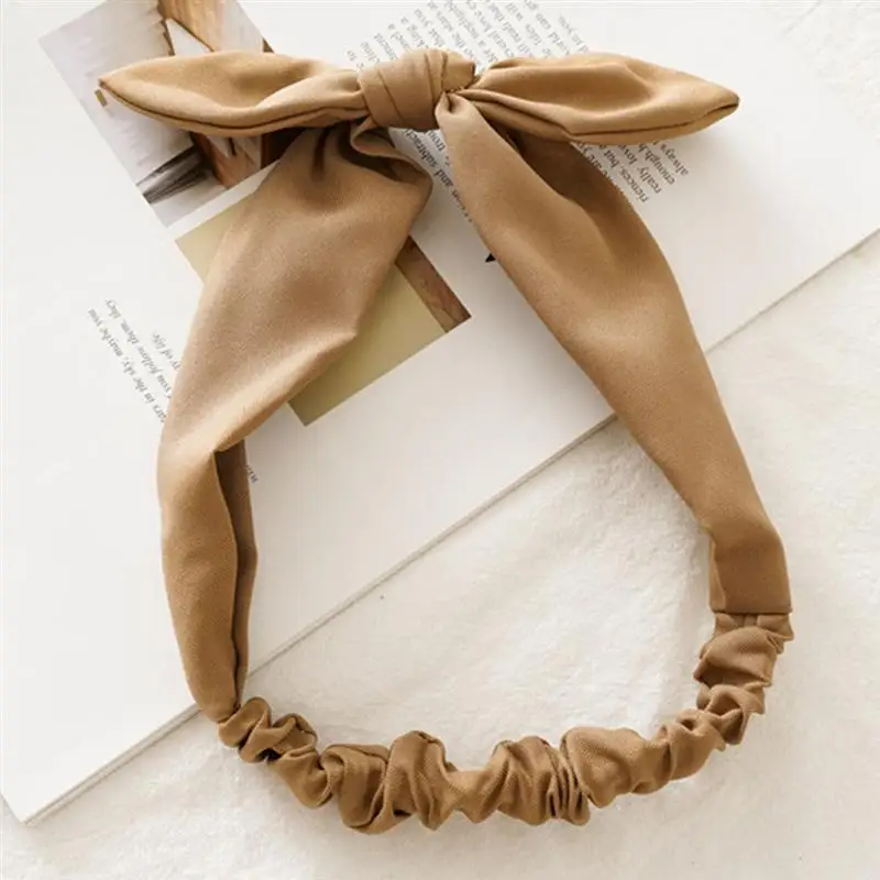 

6PCS Women Bow Headband 2021 Cloth Elastic Cross Bandanas Solid Color Headwrap Fashion Headwear For Girls Hair Accessories