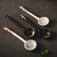 ceramic soup spoon japan style asian soup scoop for wonton pho miso ramen noodle kitchen mixing stirring cooking spoons