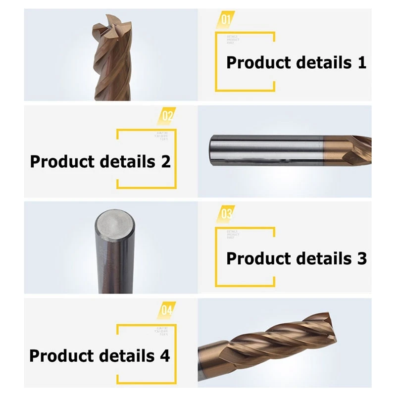 

10Pcs 6mm 4 Flute Carbide End Mills CNC Milling Cutter Milling Slotting Profiling Face Mill Spiral Bits