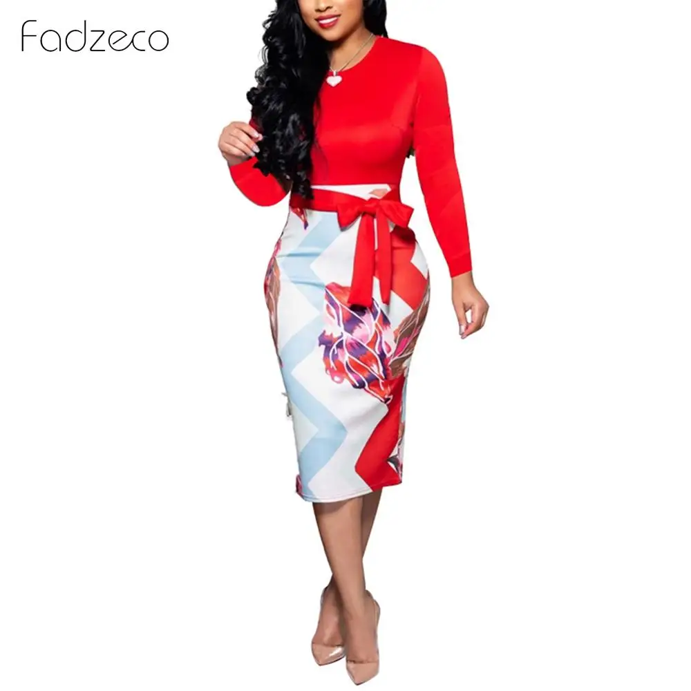 Fadzeco 2019 Новое Осеннее сексуальное модное Стильное Африканское женское платье с
