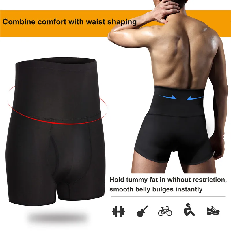 Junlan Men Boxer Briefs Open Fly High Waist Slimming Underwear Belly Girdle Body Shaper Tummy Control Shapewear Shorts | Мужская одежда